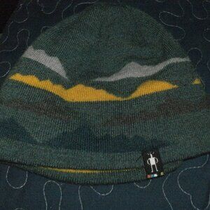 Smartwool Reversible Merino Wool Knit Beanie Hat Mountain Design ~ OS